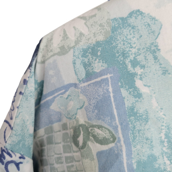 Vintage Separate Issue Beach Tropical Patterned Button Down Shirt M - Picture 9 of 10